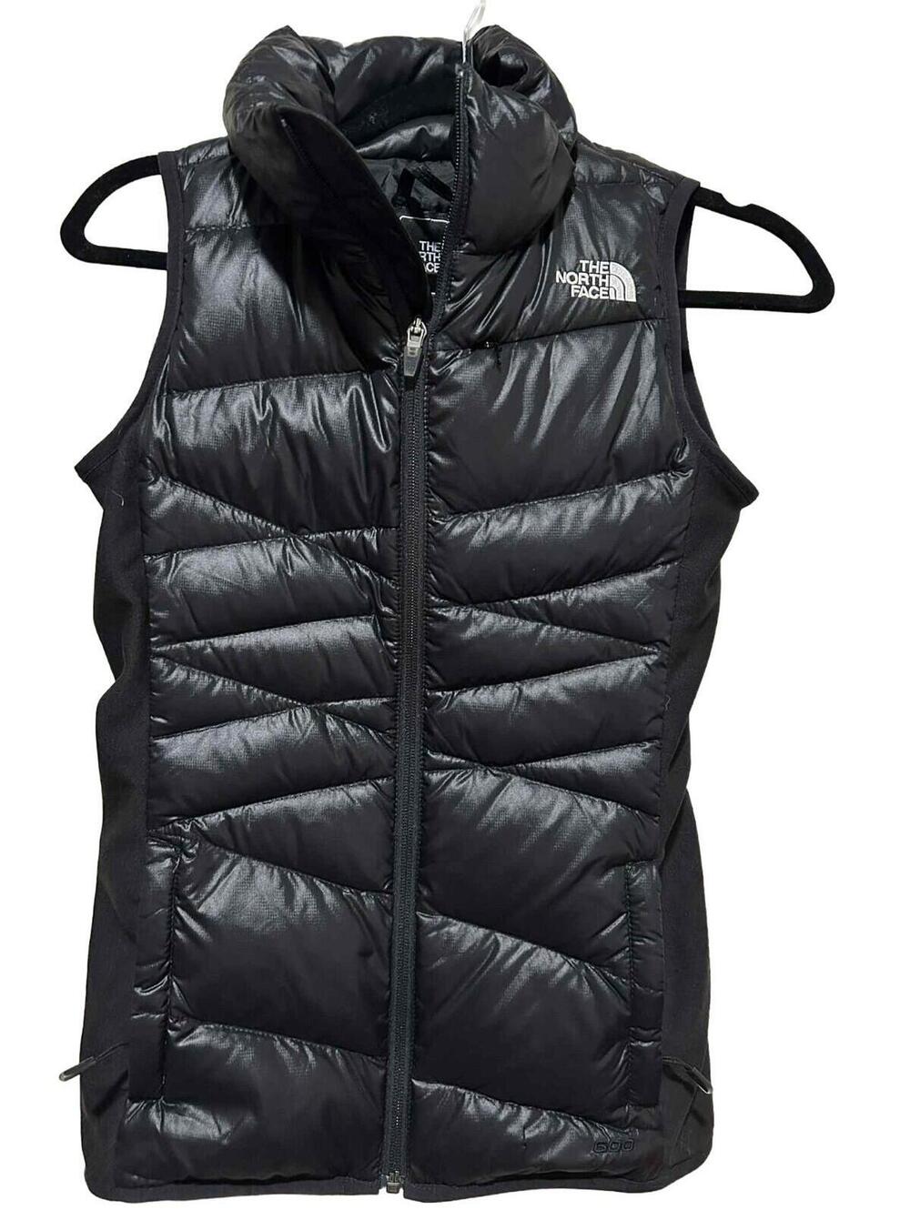 North Face Black Puffer Vest Size XS Goose Down Insulation Full-zip Stand Collar